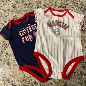 Set of 2-Girls Cardinals onesies